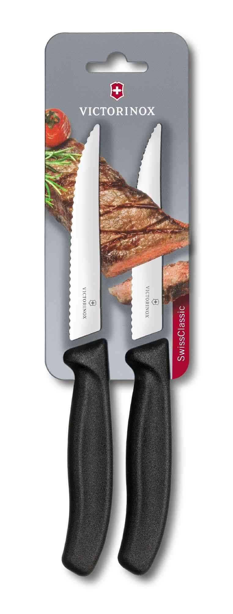 Pack de deux couteaux à steak noirs Victorinox 6.7933.12B