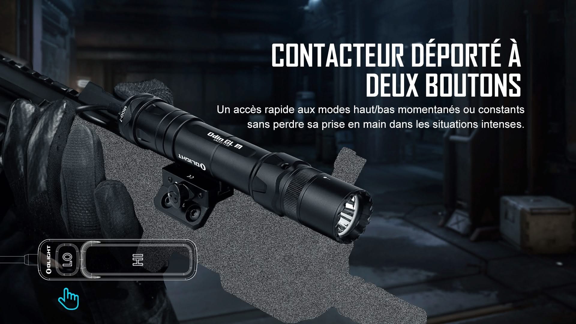 Olight Odin GL M - Lampe Tactique Avec Laser Vert 1500 Lumens - 