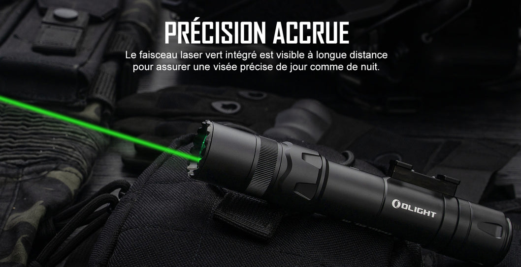 Olight Odin GL M - Lampe Tactique Avec Laser Vert 1500 Lumens - 