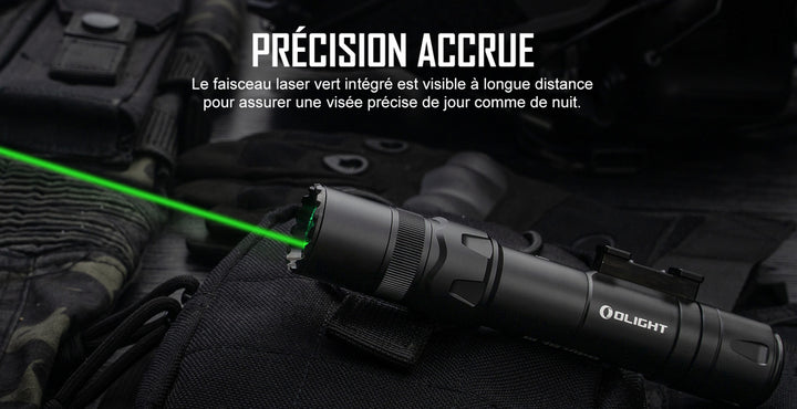 Olight Odin GL M - Lampe Tactique Avec Laser Vert 1500 Lumens - 