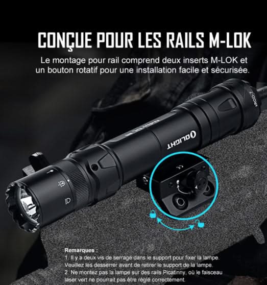 Olight Odin GL M - Lampe Tactique Avec Laser Vert 1500 Lumens - 