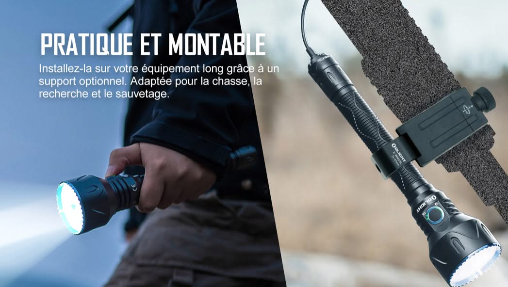 Olight Javelot Pro 2 - Lampe de Chasse Longue Portée 1050 Mètres - 