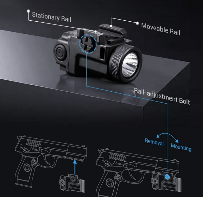 Nextorch WL14 500 Lumens Rechargeble Mini Weapon Light - 