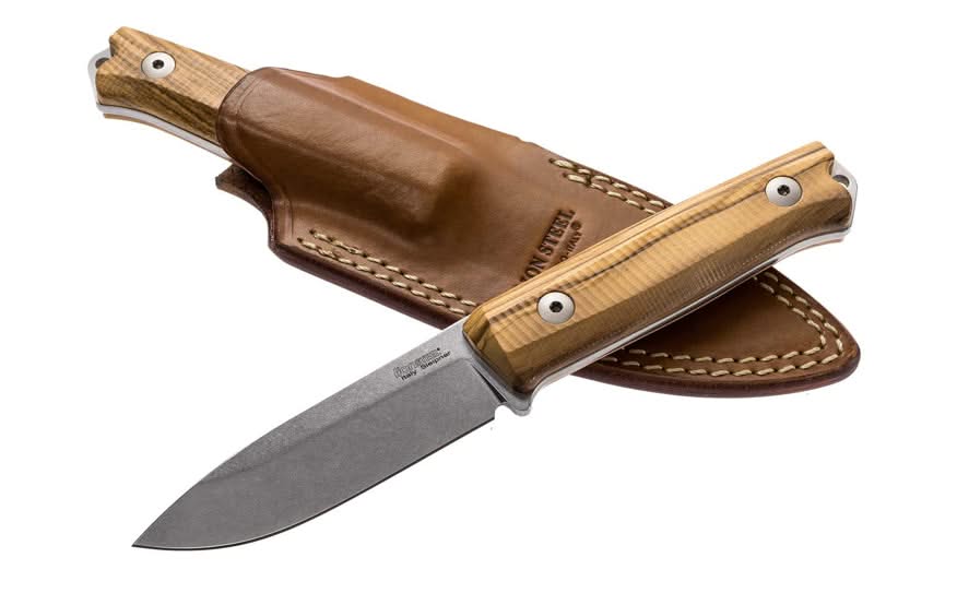 LionSteel B40 UL – couteau fixe Sleipner à manche en olivier