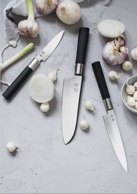 KAI Wasabi Black 67S-310, set de trois couteaux de cuisine japonais