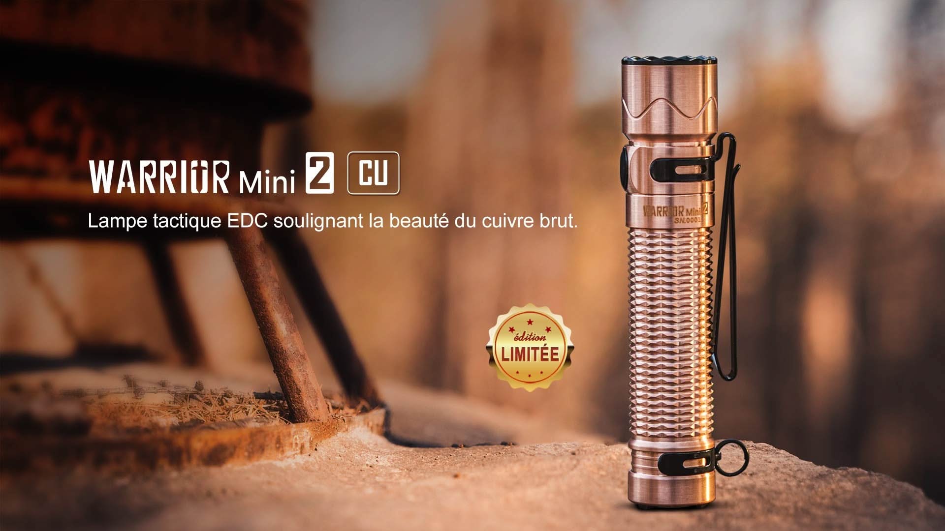 Olight Warrior Mini 2 Cuivre - Lampe Torche Autodéfense EDC 1750 Lumens - 