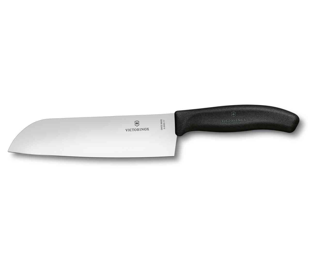 Schwarzes Victorinox Swiss Classic 6.8503.17B Santokumesser in Gesamtansicht
