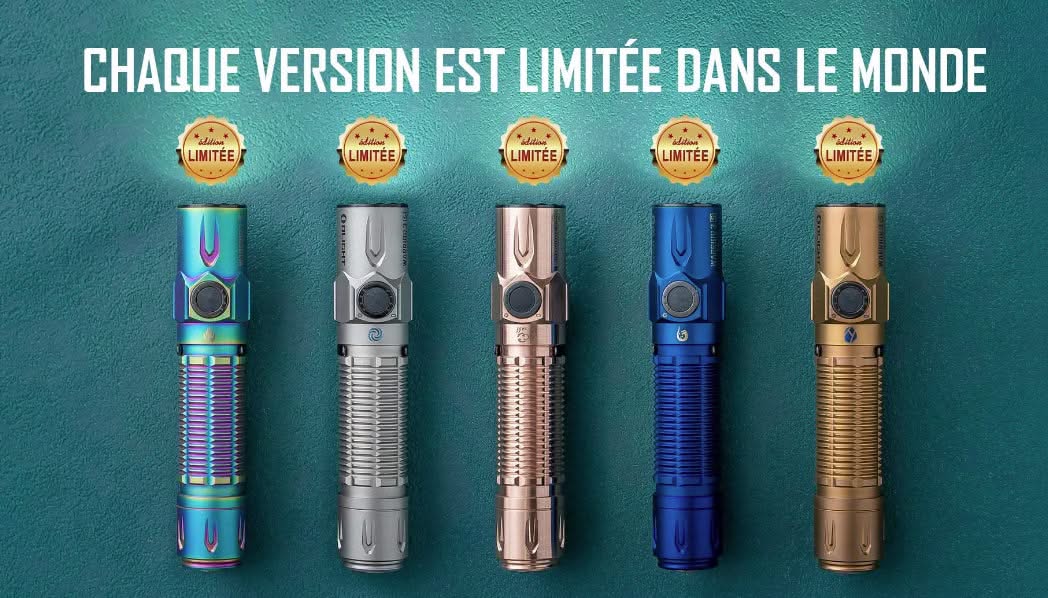 Olight Warrior 3S - Lampe Tactique Édition Limitée 5 Éléments - 