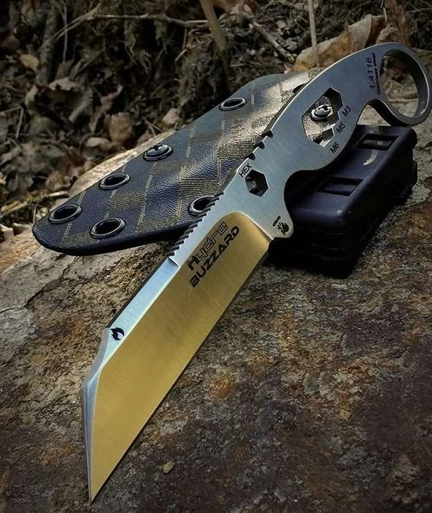 Hydra Knives Buzzard White Vulture Etui brun - 