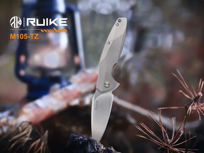 Ruike M105-TZ Couteau lame acier N690 manche titane TC4 - 
