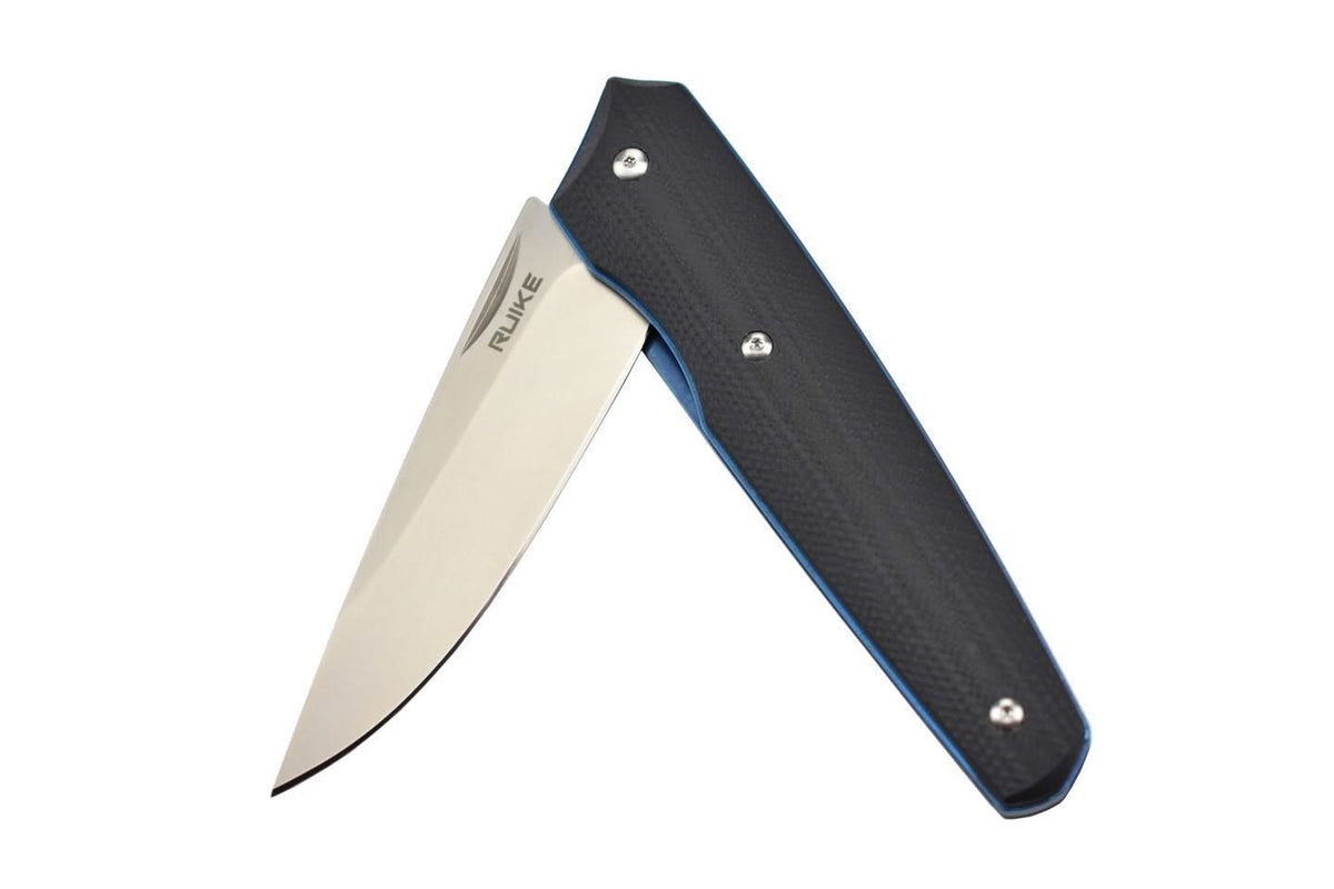 Ruike P848-B Noir Couteau de poche lame acier 14C28N manche G10 - 
