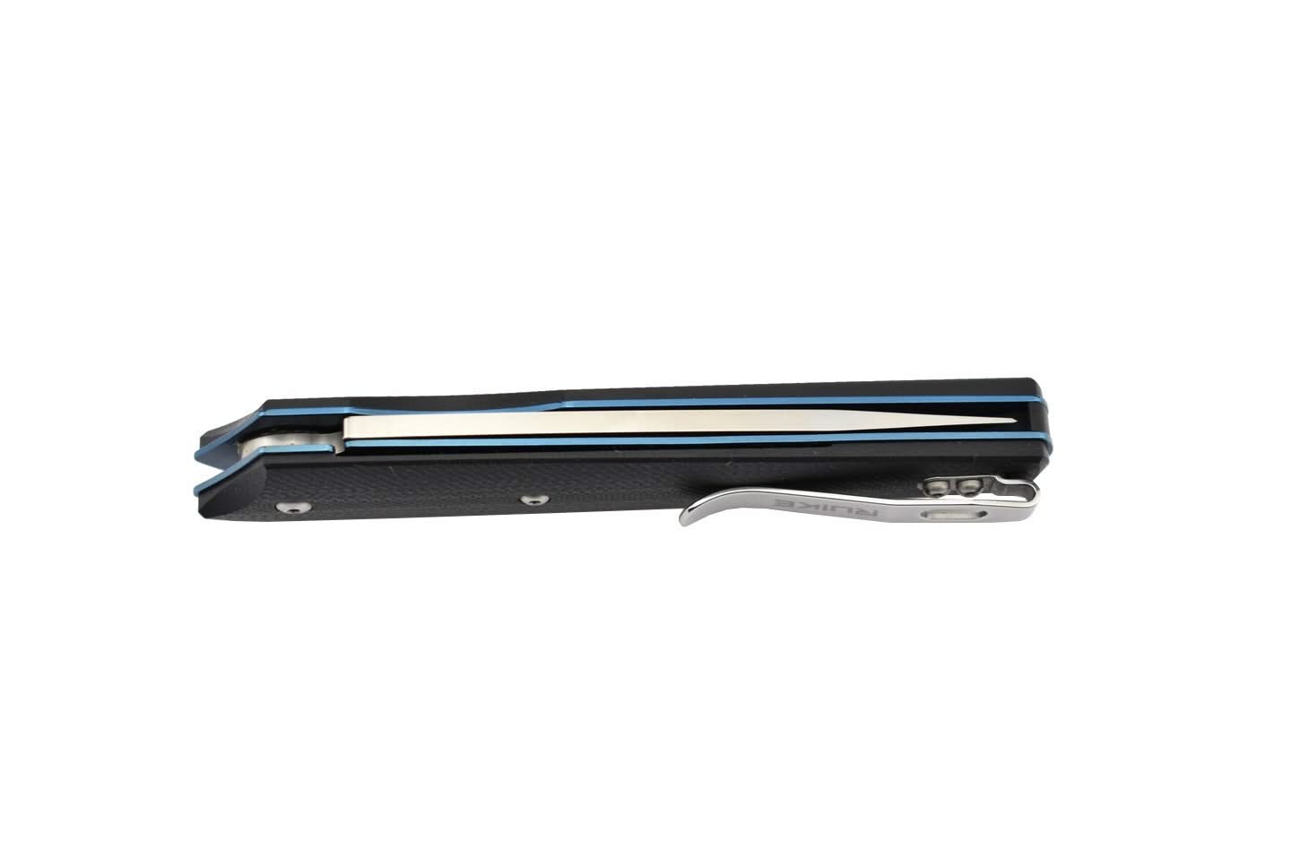 Ruike P848-B Noir Couteau de poche lame acier 14C28N manche G10 - 