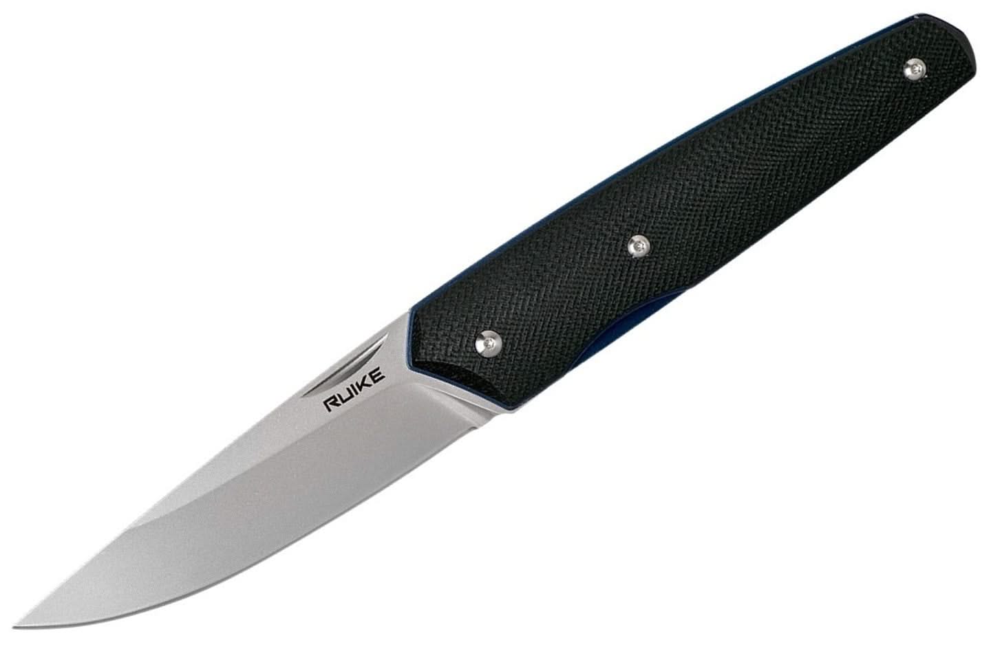 Ruike P848-B Noir Couteau de poche lame acier 14C28N manche G10 - 