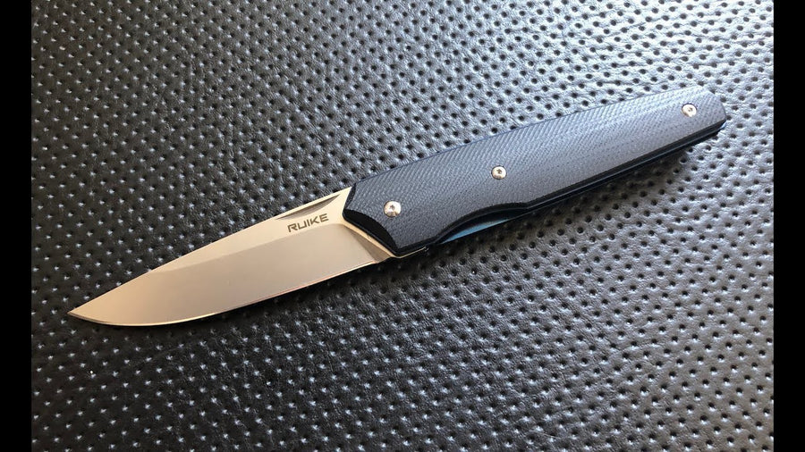 Ruike P848-B Noir Couteau de poche lame acier 14C28N manche G10 - 