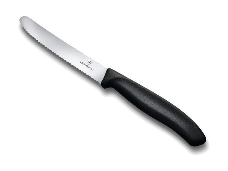 Couteau à tomates Victorinox Swiss Classic 6.7833, lame dentée 11 cm, noir
