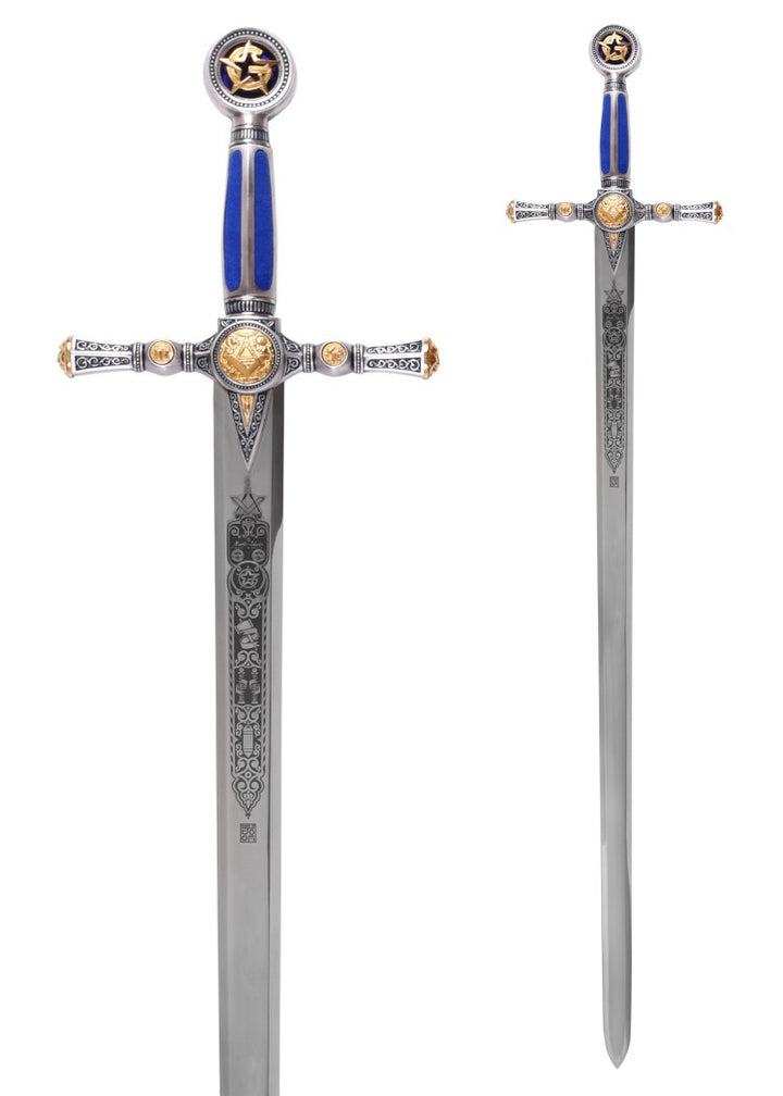 Épée maçonnique, argentée avec gravure décorative, Marto -