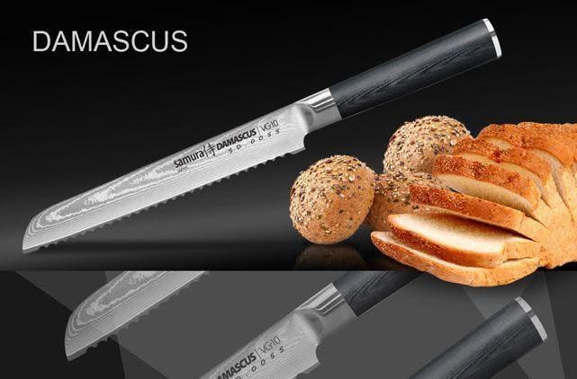 Samura SD‑0055 Damascus, couteau à pain à lame de 20 cm