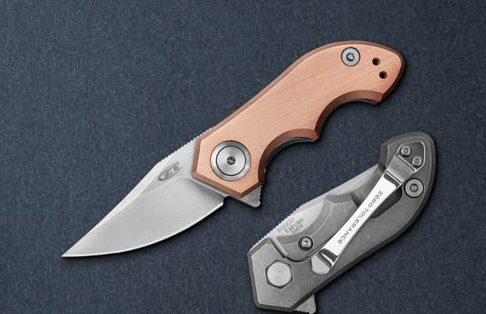Zero Tolerance: 0022CU - Factory Special Series - Copper Front Scale - Titanium Framelock - CPM-20CV - 