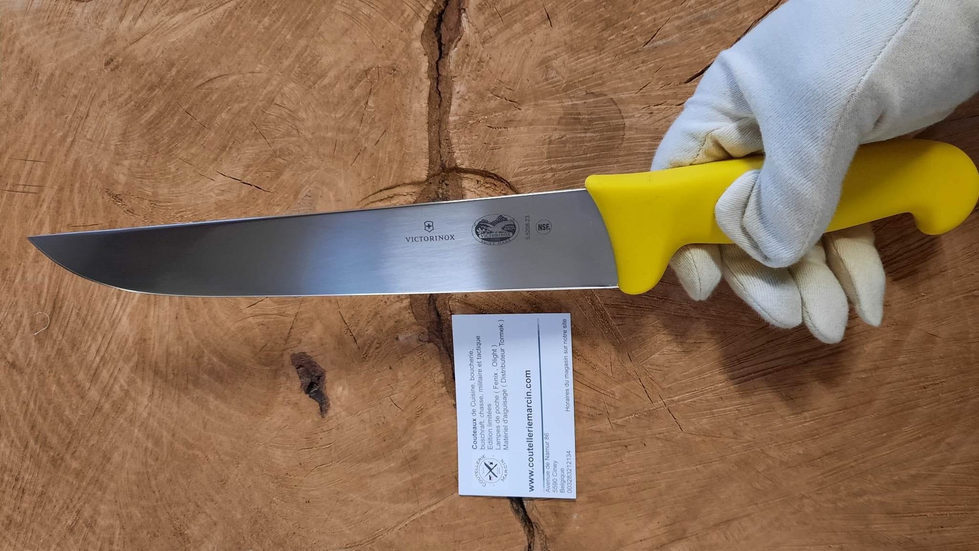Victorinox 5.5208.23 Fibrox Jaune Couteau , trancheur de boucher - 