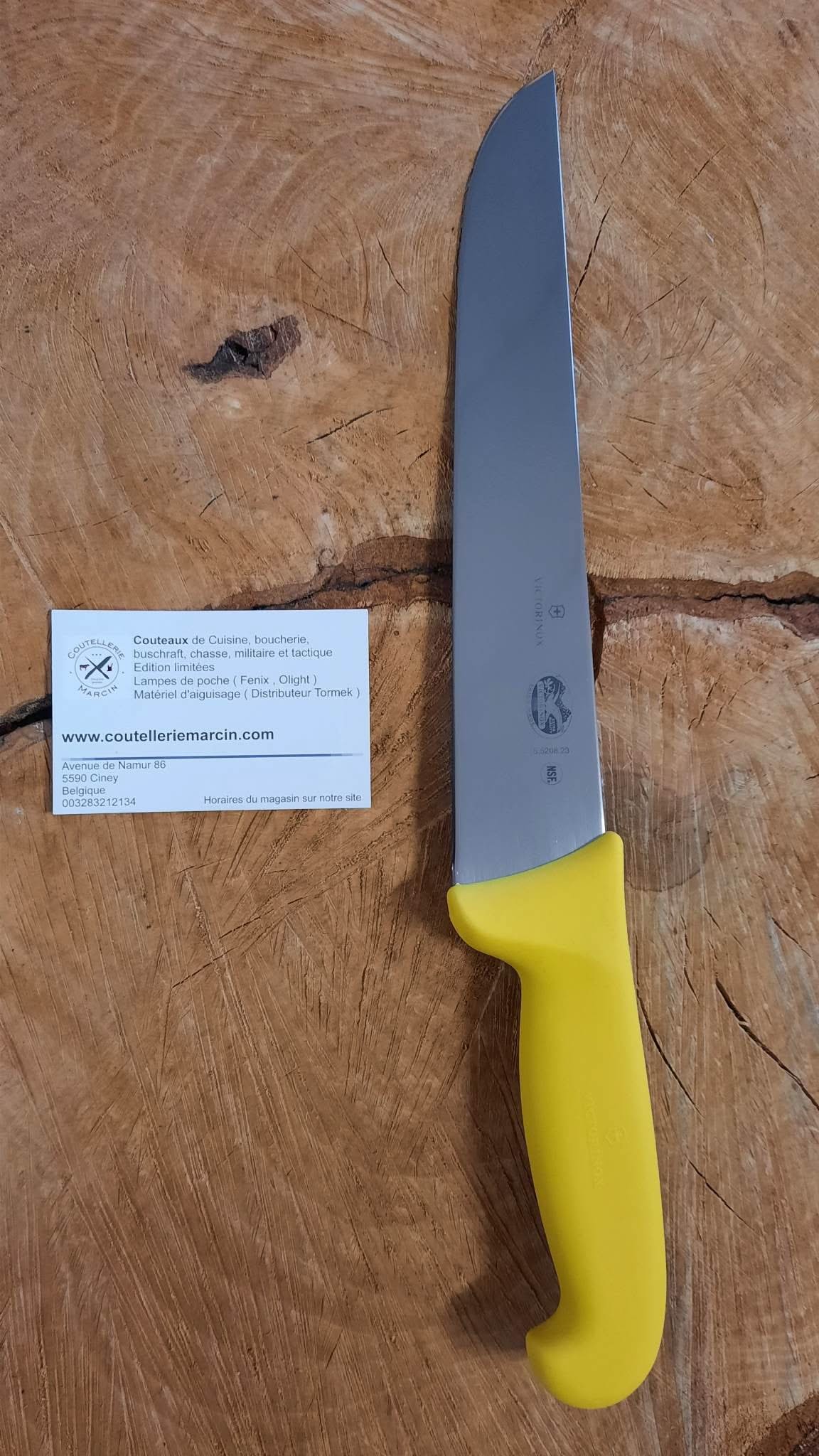 Victorinox 5.5208.23 Fibrox Jaune Couteau , trancheur de boucher - 