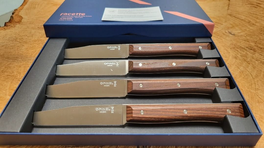 Opinel Facette Frêne sombre – lame lisse pleine-soie