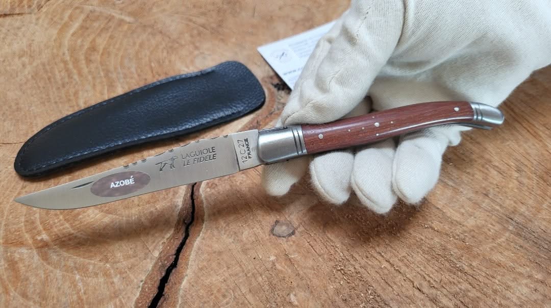 Laguiole Le Fidèle 2 mitres Inox Edition limitée Bois d'Azobé - 