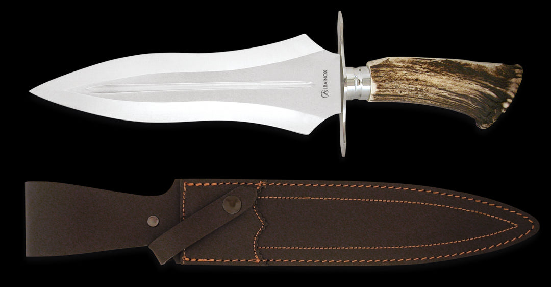 Albainox Couteau de chasse bois de cerf - 