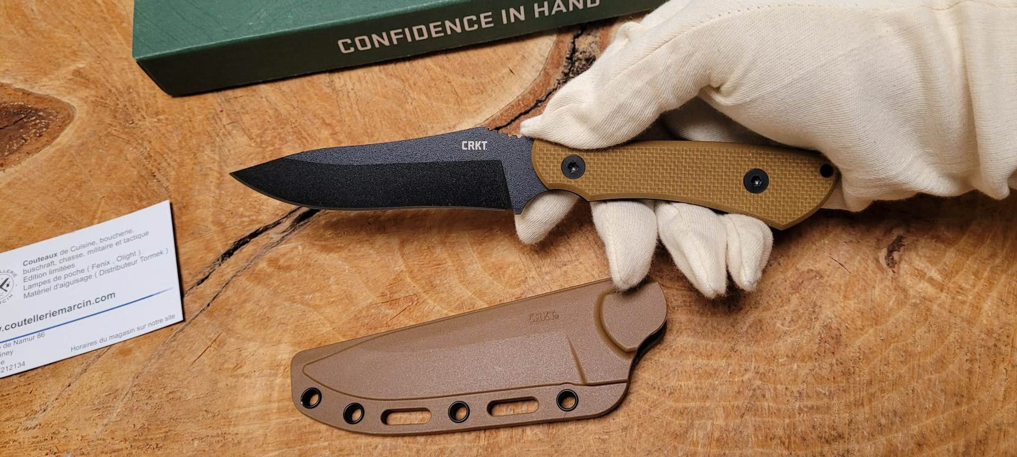 Crkt 2083 Ramadi Coyote avec étui Kydex + Présentoir offert - 