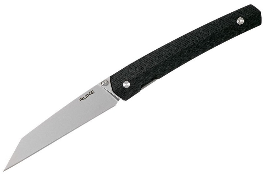Ruike P865-B Noir Couteau de poche lame acier 14C28N manche G10 - 