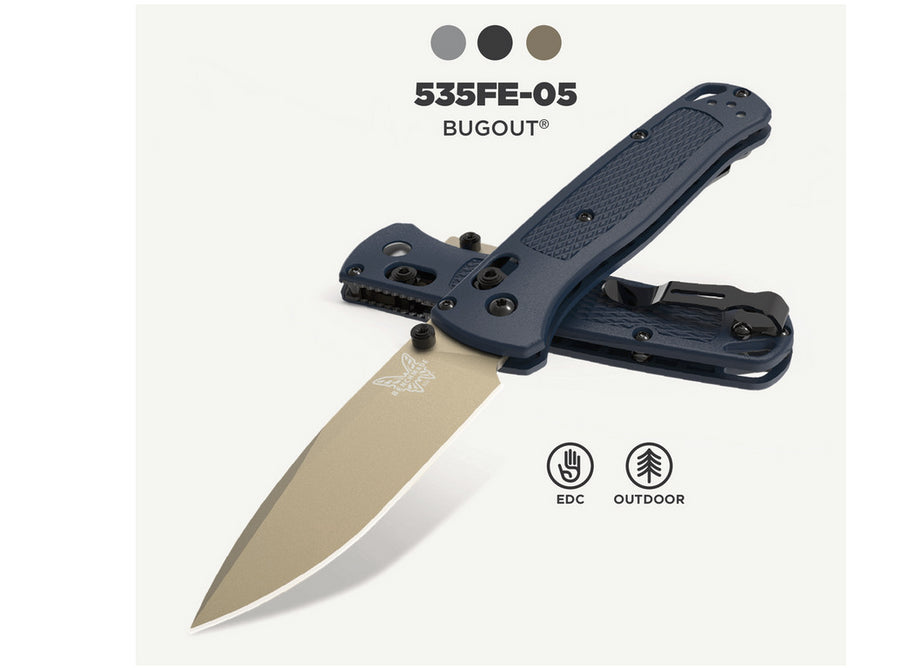 Benchmade 535FE-05 BUGOUT, Crater Blue Grivory - 