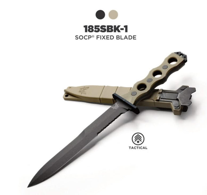 Benchmade 185SBK-1 SOCP FIXED BLADE, CPM-3V - 