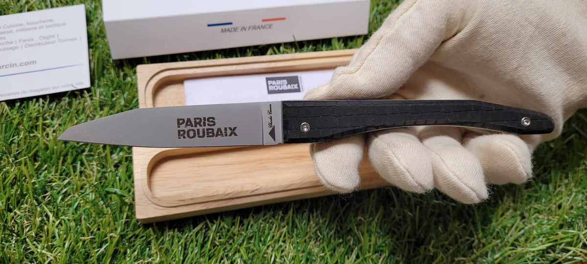 Charles Canon Couteau Paris Roubaix gravure effet pavé - 