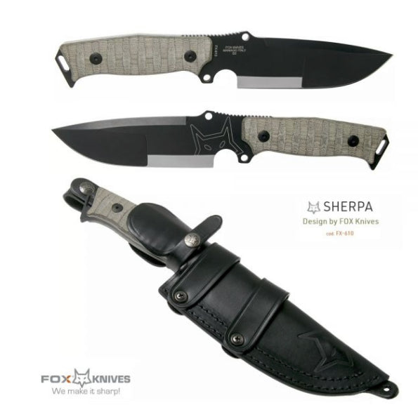 Fox FX.610 Sherpa Couteau de Bushcraft, survie -