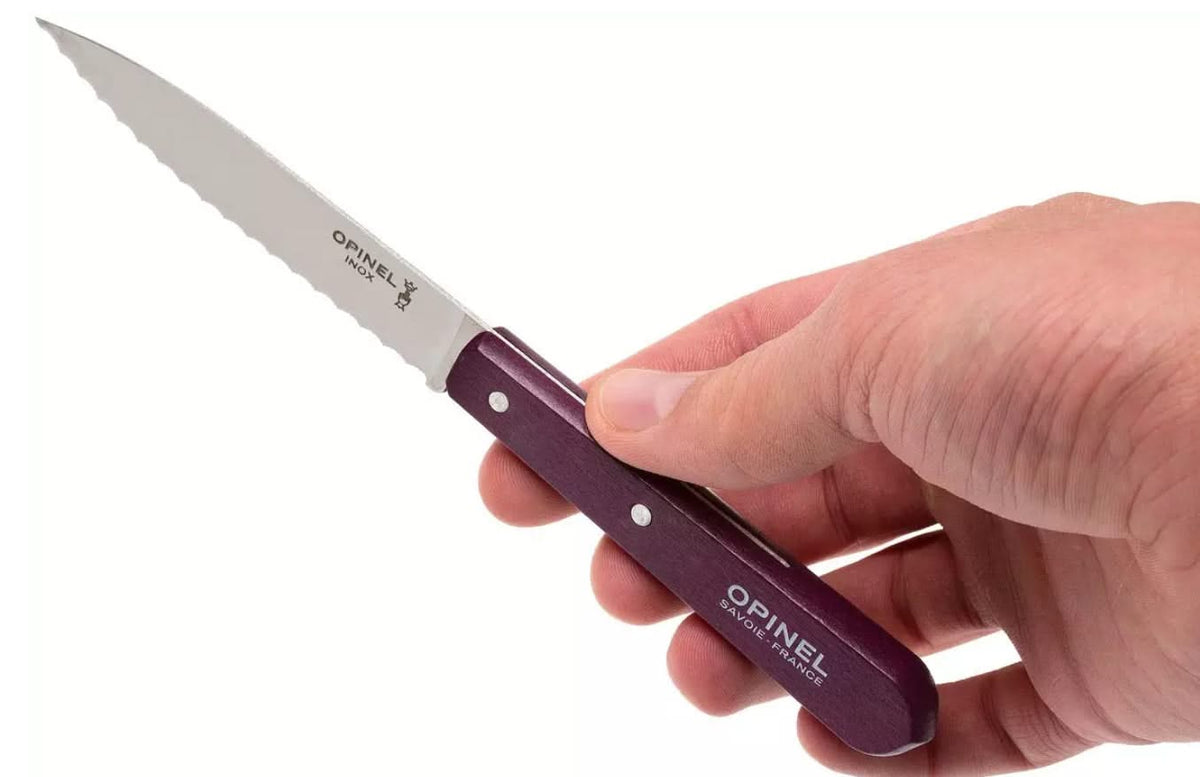 Opinel 113 couteau à éplucher cranté - Aubergine - 