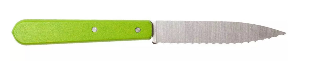 Opinel 113 couteau à éplucher , lame crantée - couleur vert - 