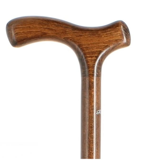 Canne Fayet 04 avec poignée béquille en hêtre teinté marron - 