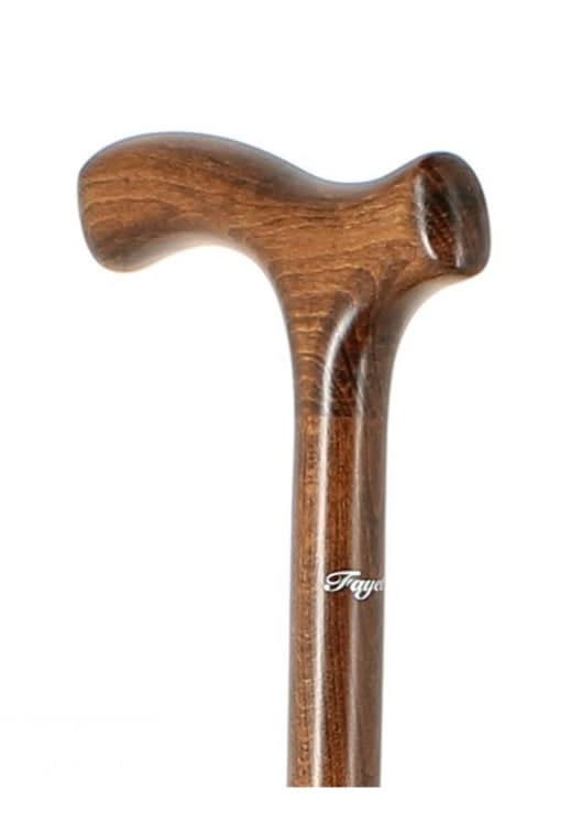 Canne Fayet 04 avec poignée béquille en hêtre teinté marron - 