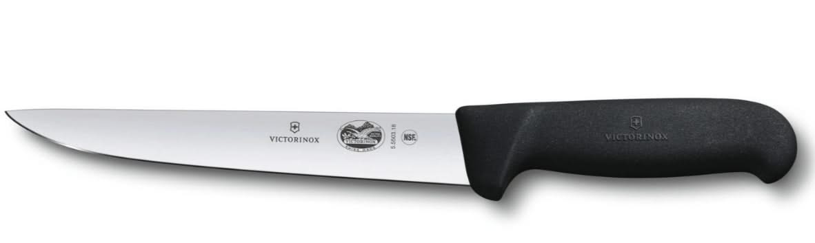 Victorinox 5.5503.18 – couteau à saigner et découper 18 cm, Fibrox noir