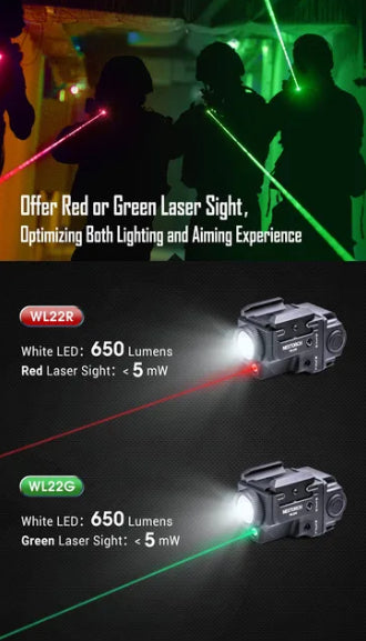 Nextorch WL22G Lampe d'arme rechargeable sous-compacte 650 lumens - 