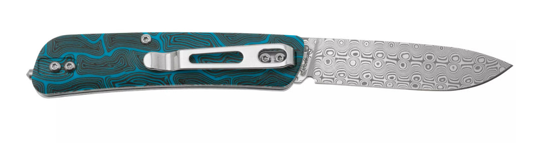 Böker 01BO559DAM couteau de poche Plus Tech Tool, Damascus Blade Blue Damast G10 - 