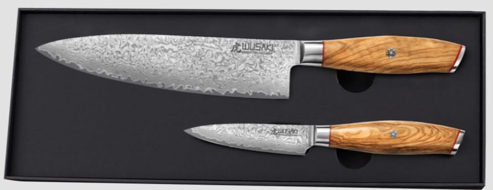 Wusaki Fujiko WUDORC2C Coffret couteaux 10CR damas Chef + Office - 