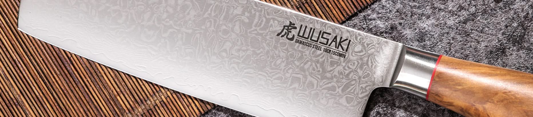Wusaki Fujiko WUDORN17 Couteau damas 10CR nakiri lame 17cm - 