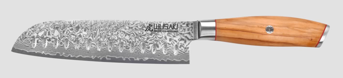 Wusaki Fujiko WUDORS17 Couteau damas  Fujiko 10CR santoku lame 18cm - 