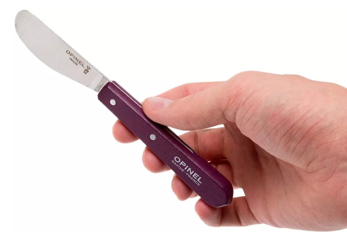 Opinel N°117 Aubergine – couteau à beurre, manche bois