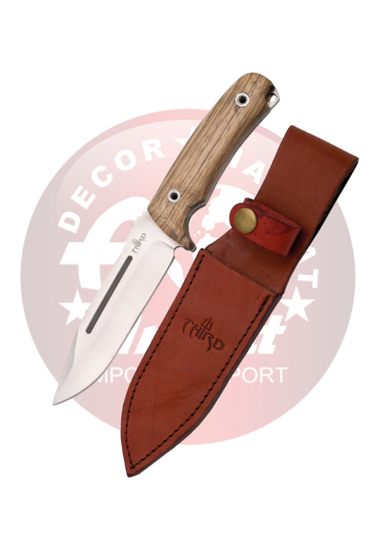 Amont H0182J  Couteau de chasse en bois de zèbre en acier de 13,2 cm - 