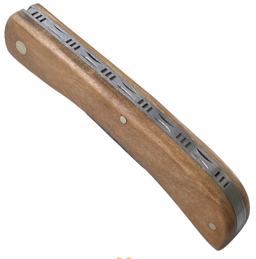 Haller 42987 Couteau de poche - acier damas - bois d'olivier - 