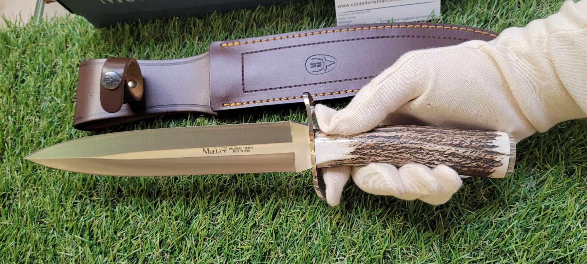Muela Vikingo-23A manche en bois de cerf - 