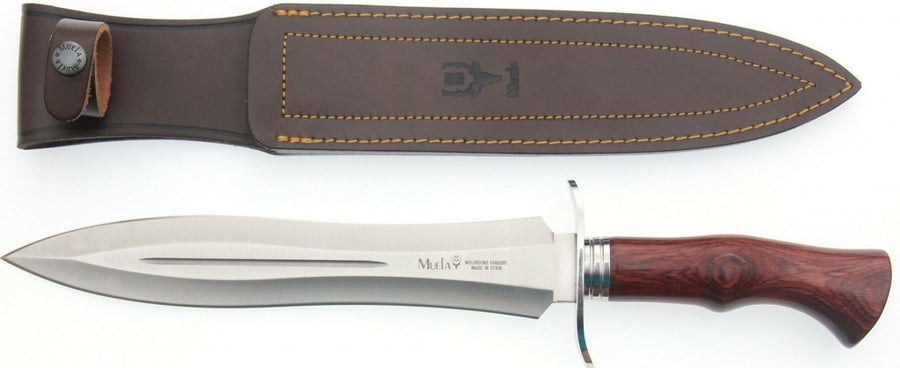 Muela Agarre Couteau de chasse - manche en bois de corail pressé, lame 24,5 cm - 