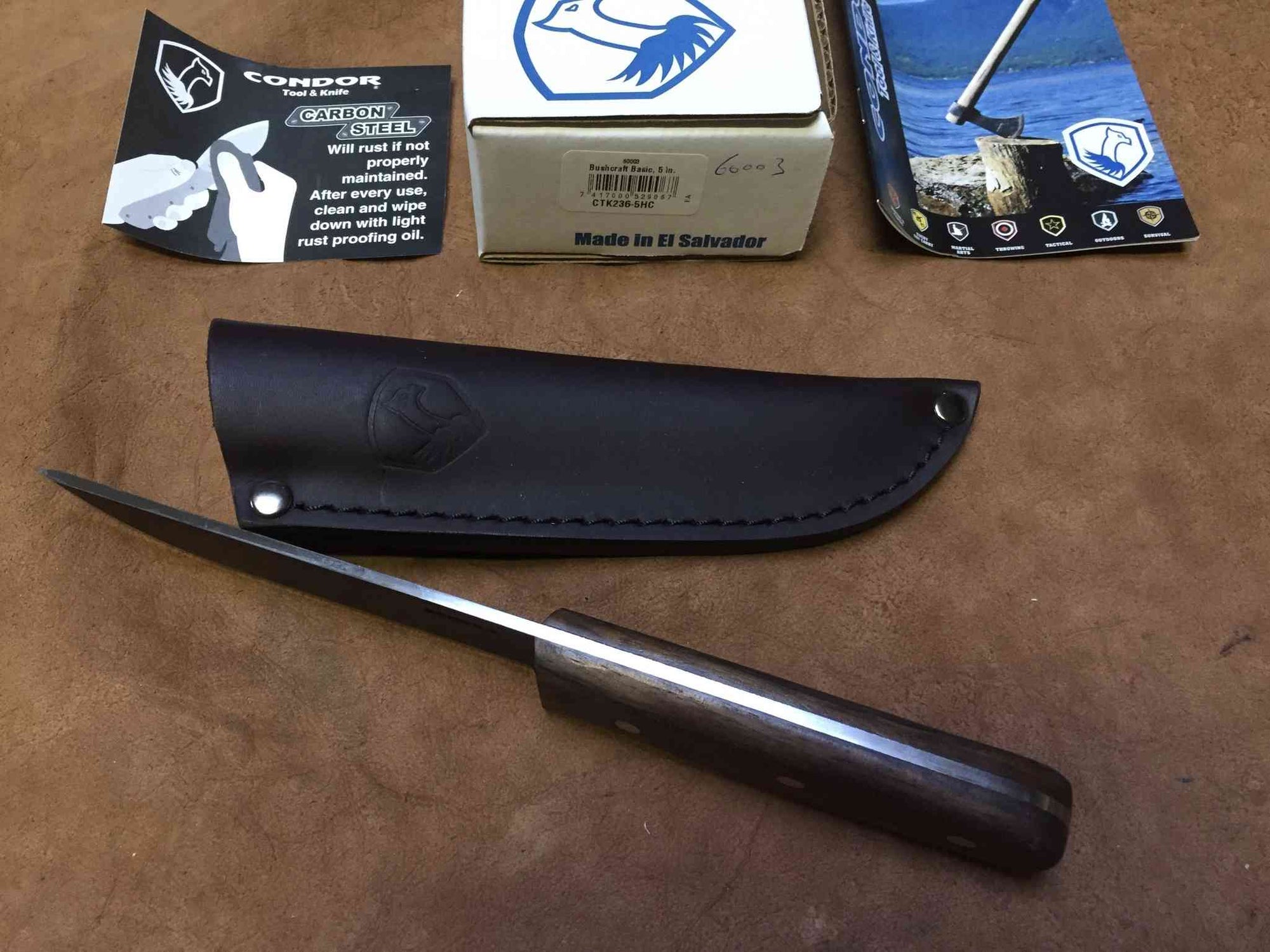 Condor Bushcraft Basic 60003 – couteau avec étui en cuir