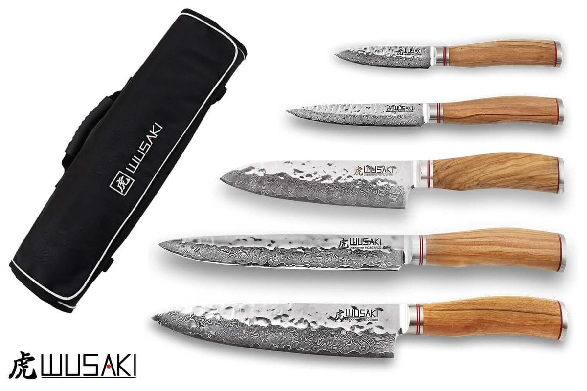 Mallette de rangement Wusaki contenant 5 couteaux de cuisine professionnels - Coutellerie Marcin